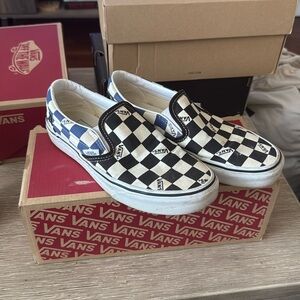 Classic big check vans slip ons